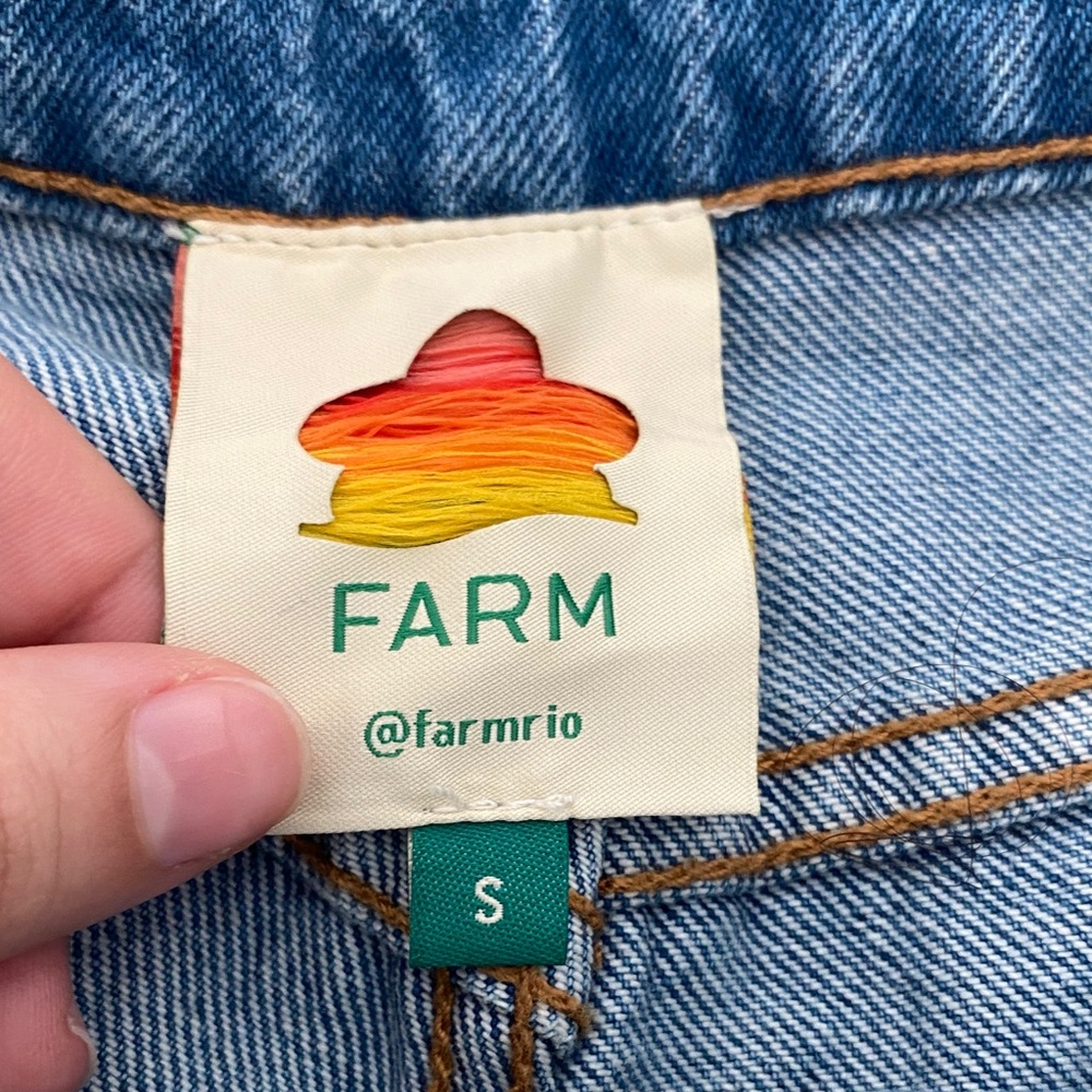 FARM Rio Multicolor Crochet Jean Shorts - Picture 2 of 4